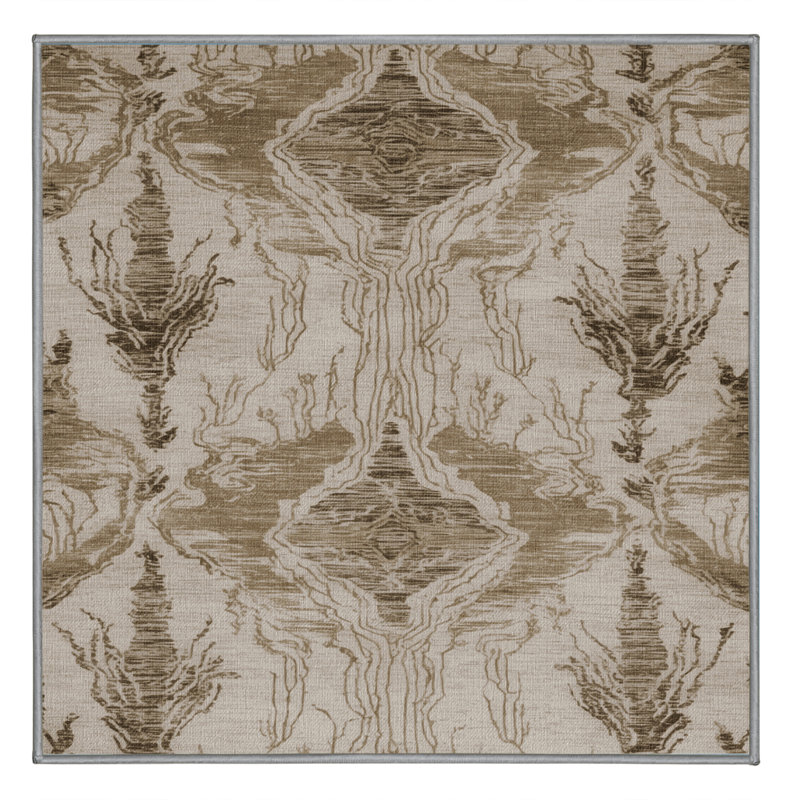 Tapis gris lavable à la machine, Carré 7 pi