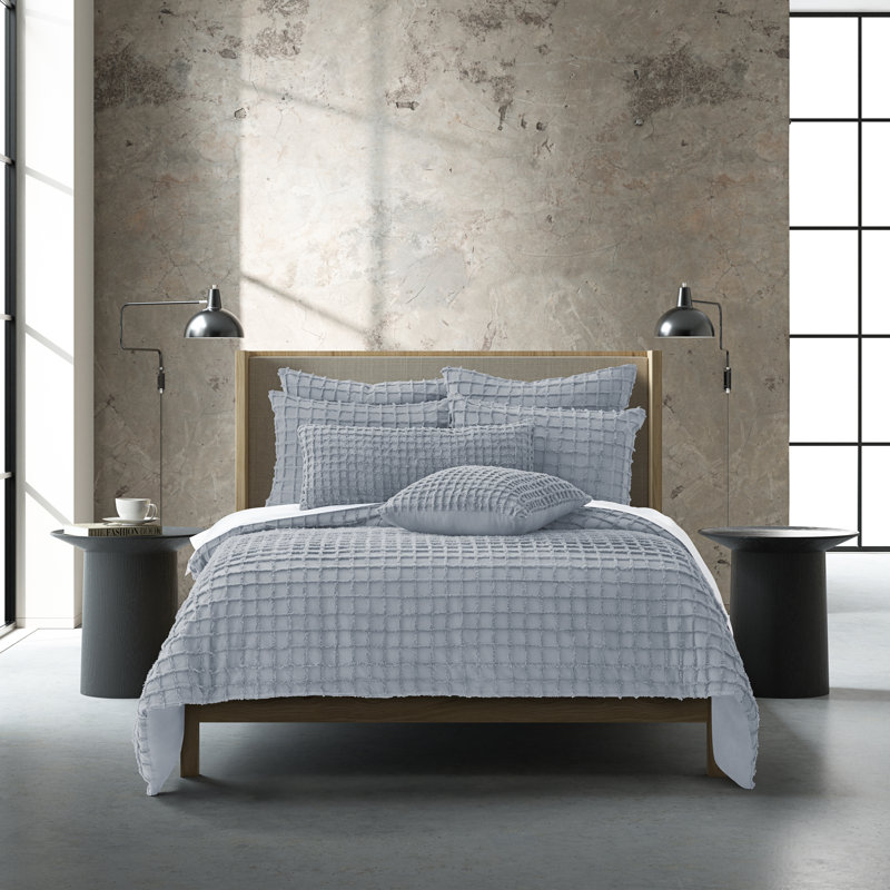 Ensemble de housse de couette réversible en coton Catrine, Olive, Housse de couette grand et 2 taies décoratives