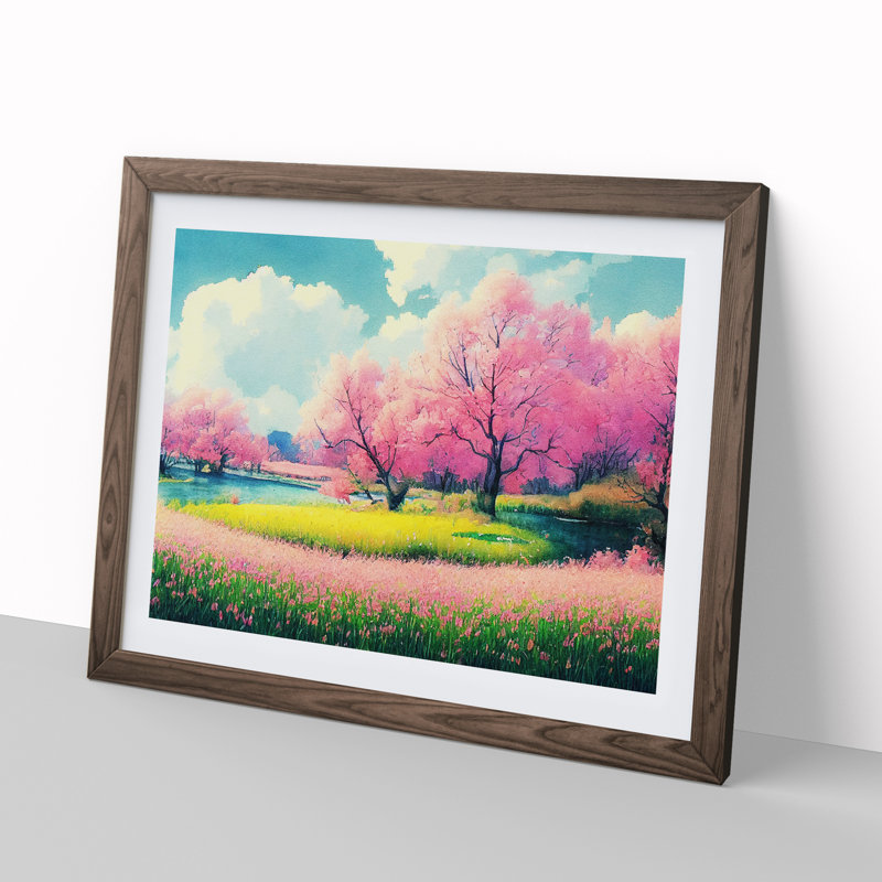 Spring Forest Watercolour Vol.7 - Framed Print, Walnut