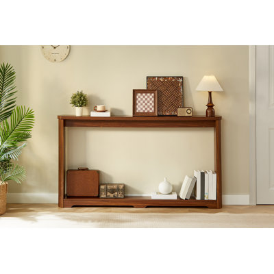 Table de rangement à texture ondulée 70,1 "pour entrées, console étroite en bois