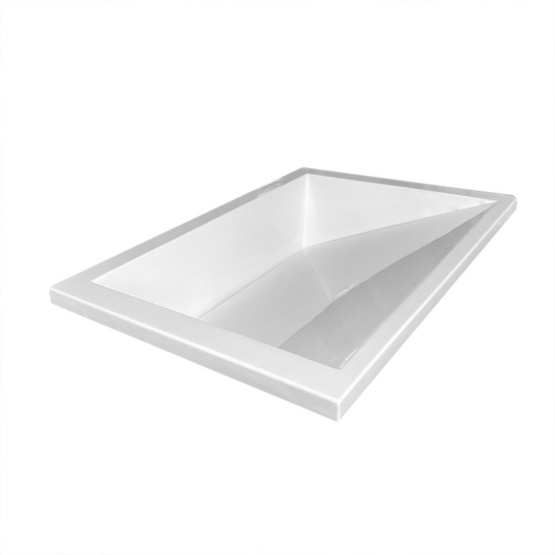 White Matte Polymarble Undermount Ramp Bathroom Sink