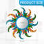 Miroir mural coloré soleil coloré 25 pouces avec cadre en métal Sunburst Boho