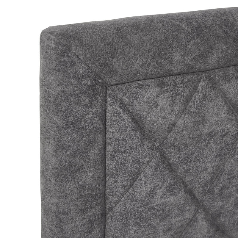 Lit plateforme tapissier Aguadilla, Gris, Simple