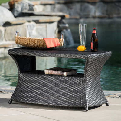 Élégante table d'extérieur pour patio, gris et fer, l 34 po x P 22 po, H 19,5 po, ajoute du style au côté du patio en gris, rehausse l'attrait
