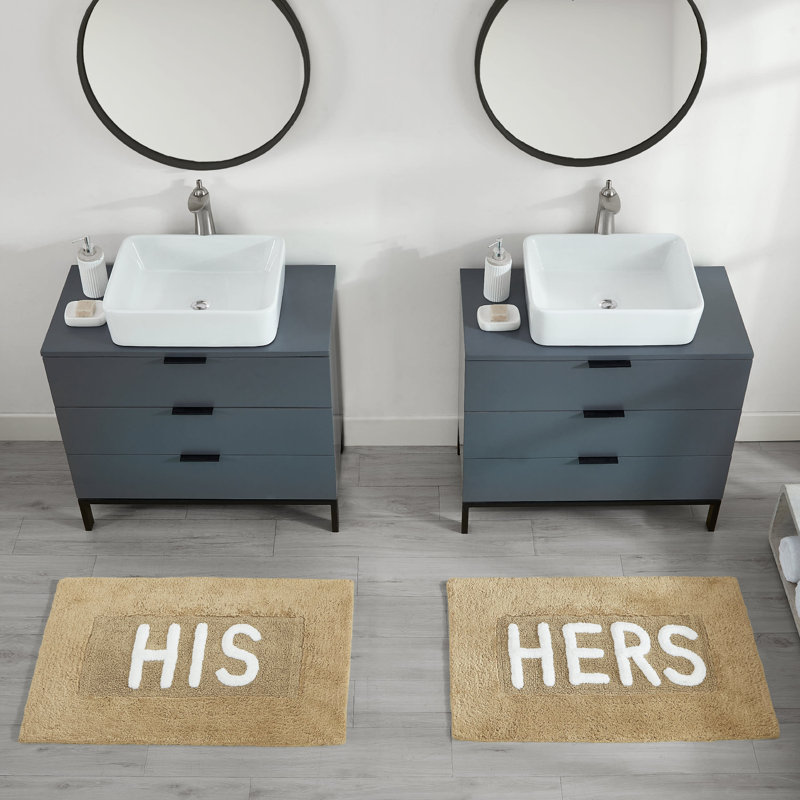 Cotton Blend Bath Rug, Linen
