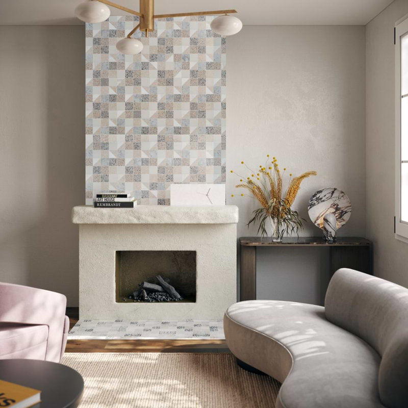 Elizabeth Sutton Artem Mosaic Tile, Swan White;Cream