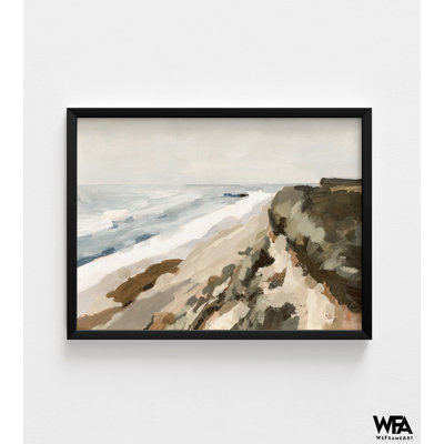 Bluff Bay I By Victoria Barnes, Coast Painting Print, Framed Bay Print, Sea Wall Art, Ocean Bluff Art, Seashore Art Print, Framed Wall Art