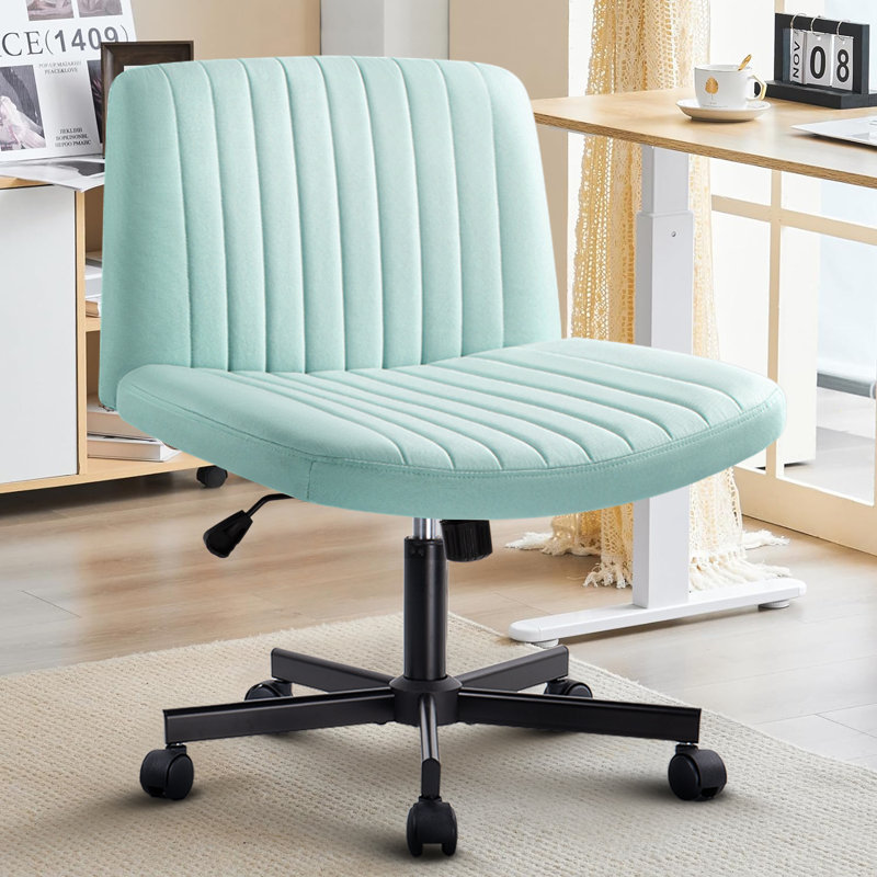 Chaise de travail pivotante en tissu Caelie, Vert