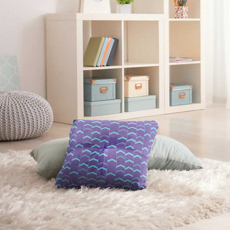 Coussin Rhonda, 30 po x 30 po, Mauve / bleu sarcelle