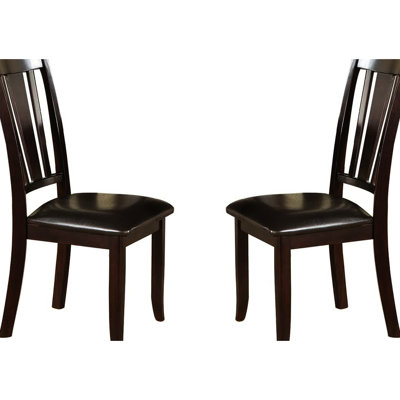 2 chaises de salle à manger contemporaines en similicuir brun, conception de sièges tentantes de 2 en cuir