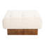 Lin carré rembourré beige, pieds en bois d'hévéa, siège confortable, idéal pour la maison, contreplaqué de haute qualité de 30,72 po de largeur, éponge élastique à densité, 35,02 lb, profondeur