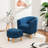 Upholstered 27" Wide Barrel Chair with Ottoman-100102287