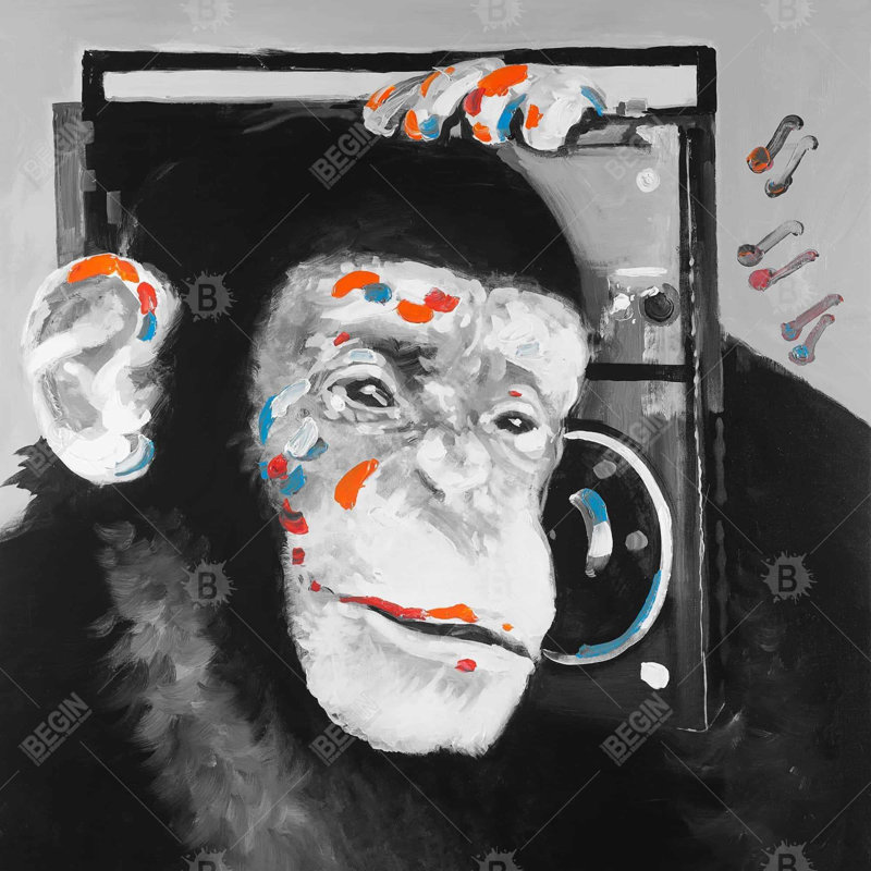 " Monkey Listening To Radio "