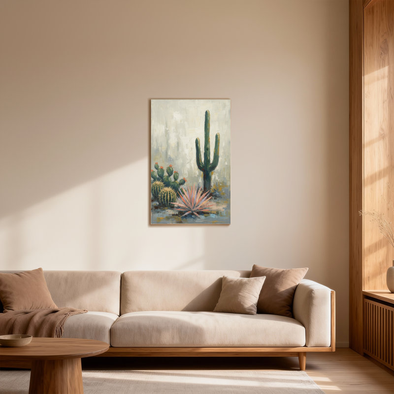 Plants &Flowers Desert Cactus Landscape Art Print, 18" H x 12" W