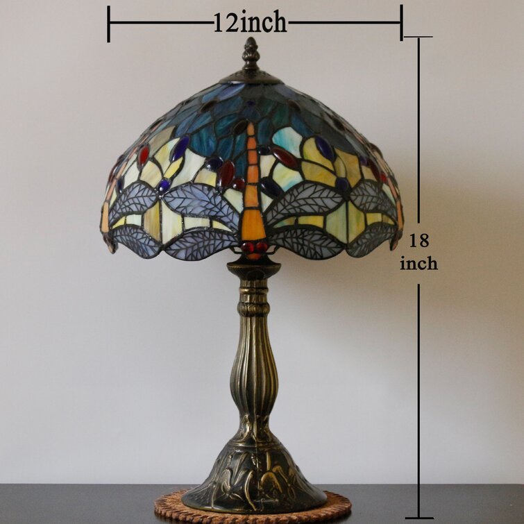 Lampe de banquier Tiffany bleue - Luminaires art déco style vintage