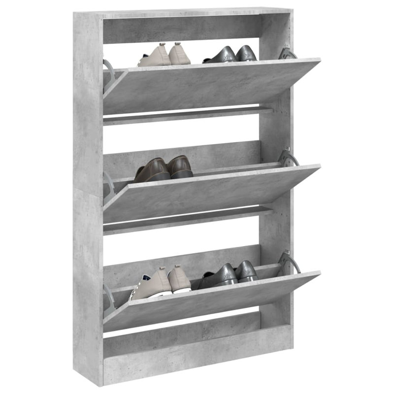 6 Pair Shoe Storage Cabinet, Concrete Grey