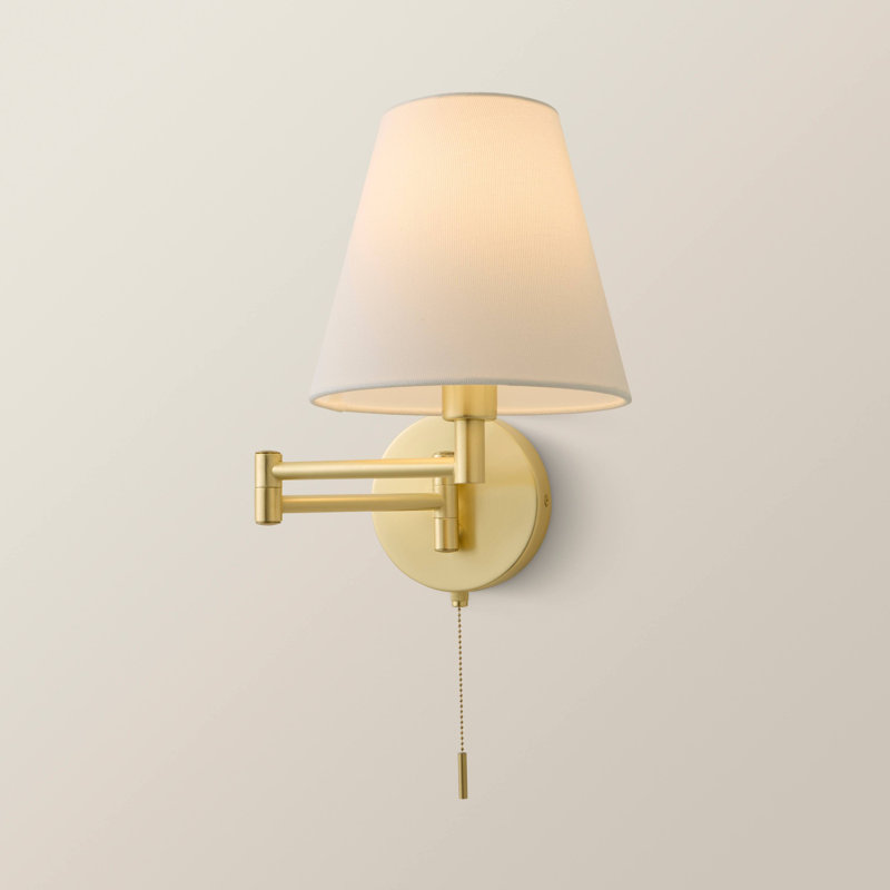 Swing Arm Sconce, 2, Brushed Gold, No