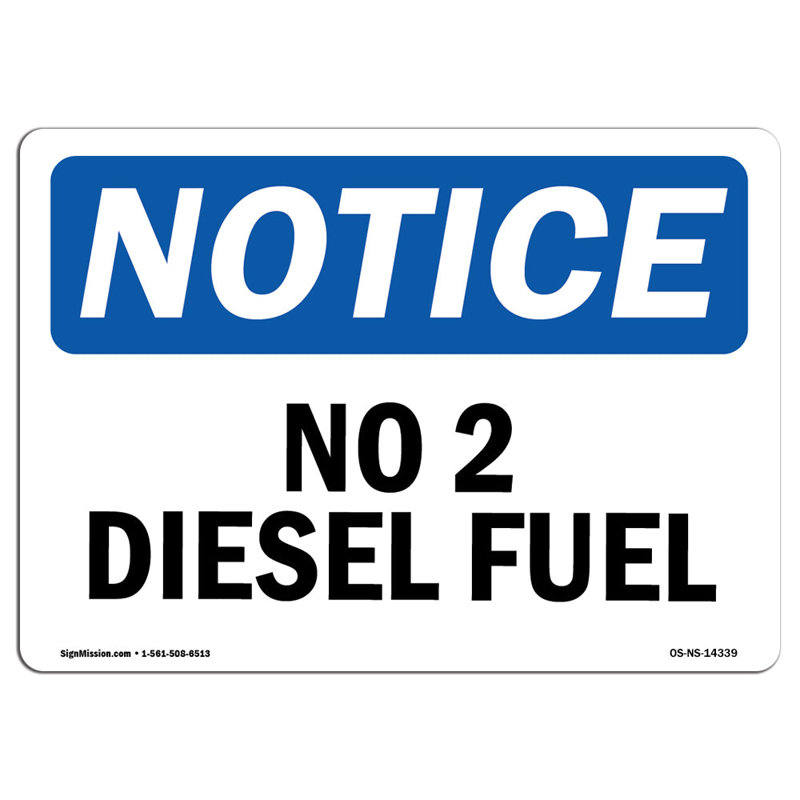 Enseigne en aluminium pour carburant no 2 18 x 24