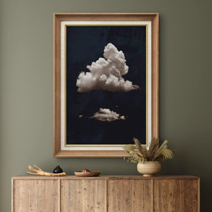 Pastel Dark Duotone Storm Clouds in Sky - Picture Frame Painting on Canvas