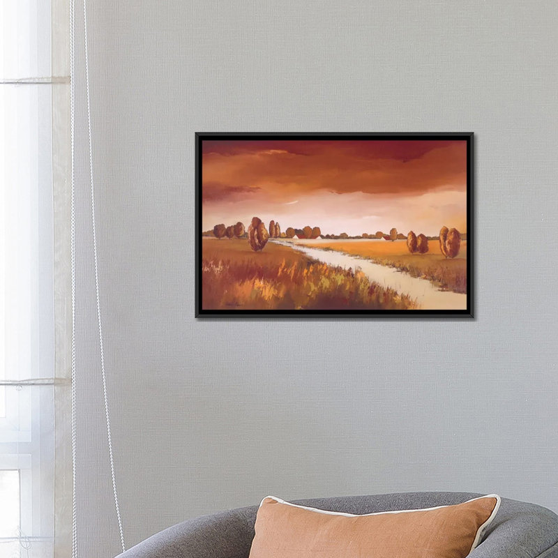 « down the river ii », impression sur toile, H 18 po x l 26 po x P 1,5 po, Toile avec cadre flottant noir, Pas de tapis