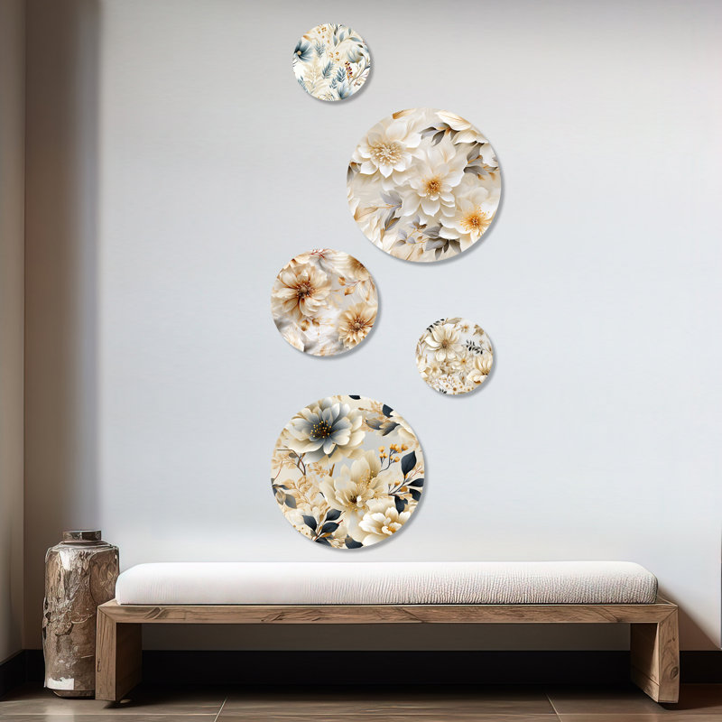 Apolline - ensemble de 5 reproductions d'art floral