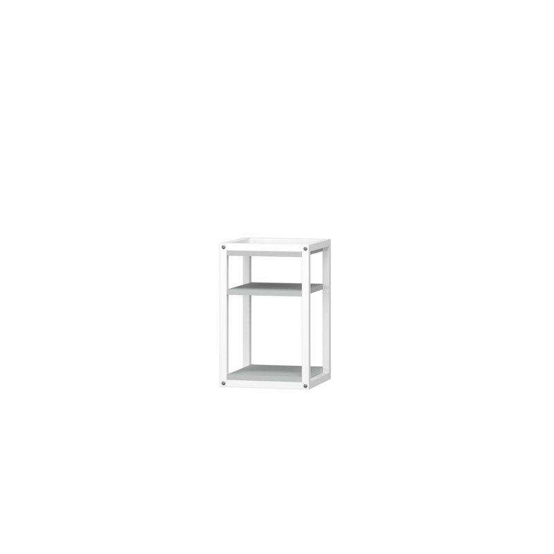 Herrle 32 cm W Bedside Table, White/Grey