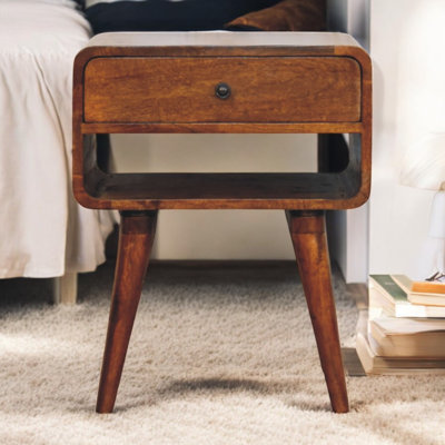 Eduarte 45cm W Solid Wood Bedside Table