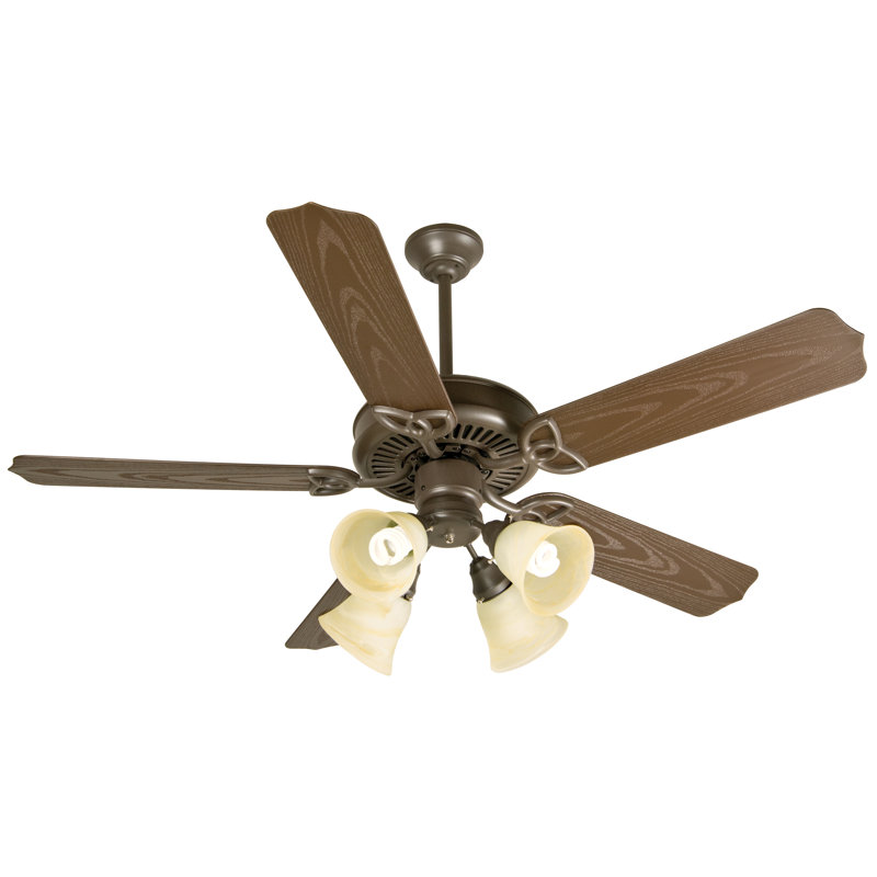 Ventilateur de plafond standard d’extérieur à 5 pales 52 po avec chaîne de traction et ensemble d’éclairage de po Morten