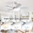 42 Inch White Ceiling Fan With 22W LED Light And Remote Control MDF Blades Reversible DC Motor-626313509-626313508