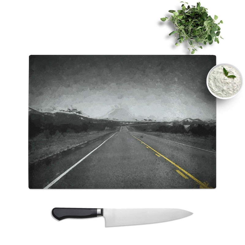 Tempered Glass The Road to Texas in Abstract Chopping Board, 28.5 cm W x 20 cm L