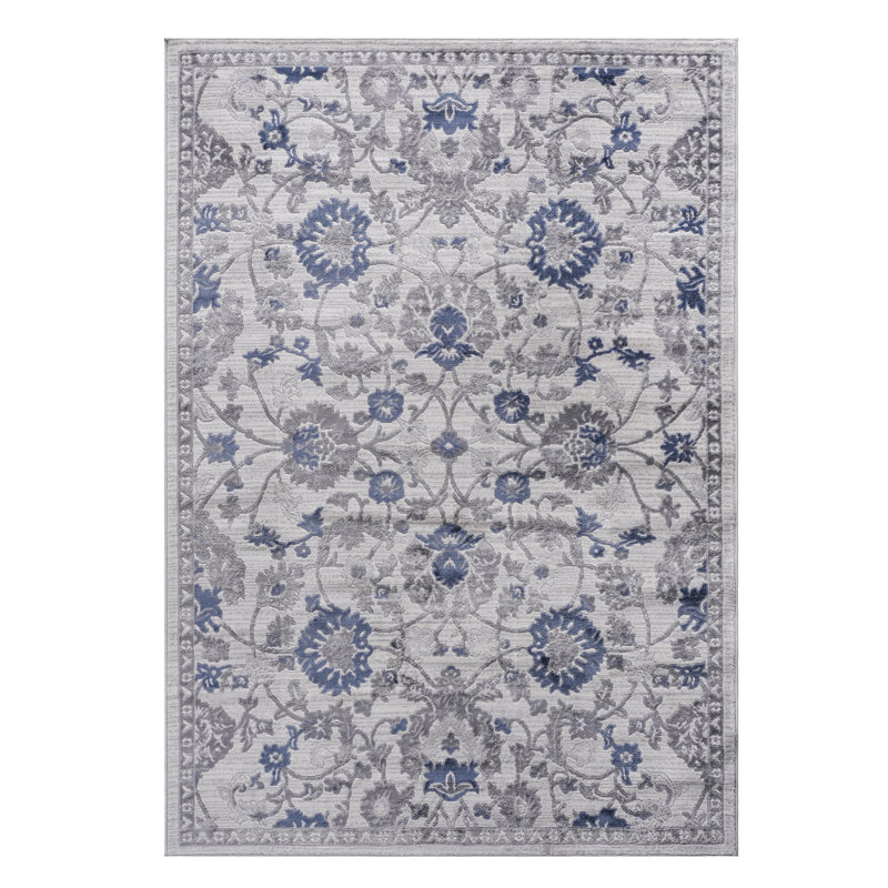 5X7 Blue/Silver/ Nursery Rug - Non-Shedding, Safe And Colorful For , Stain, Rectangle 5'2" x 7'7"