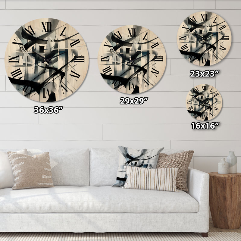 Horloge murale abstraite Neutre Neutre, Très grand