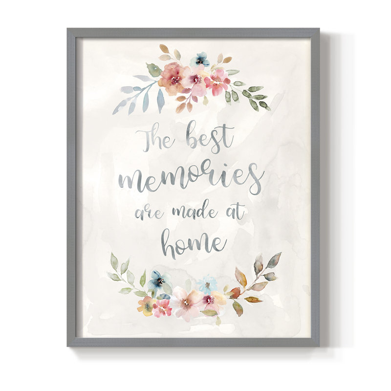 Impression encadrée Floral Memories - bois massif, Gris, H 21 po x l 17 po