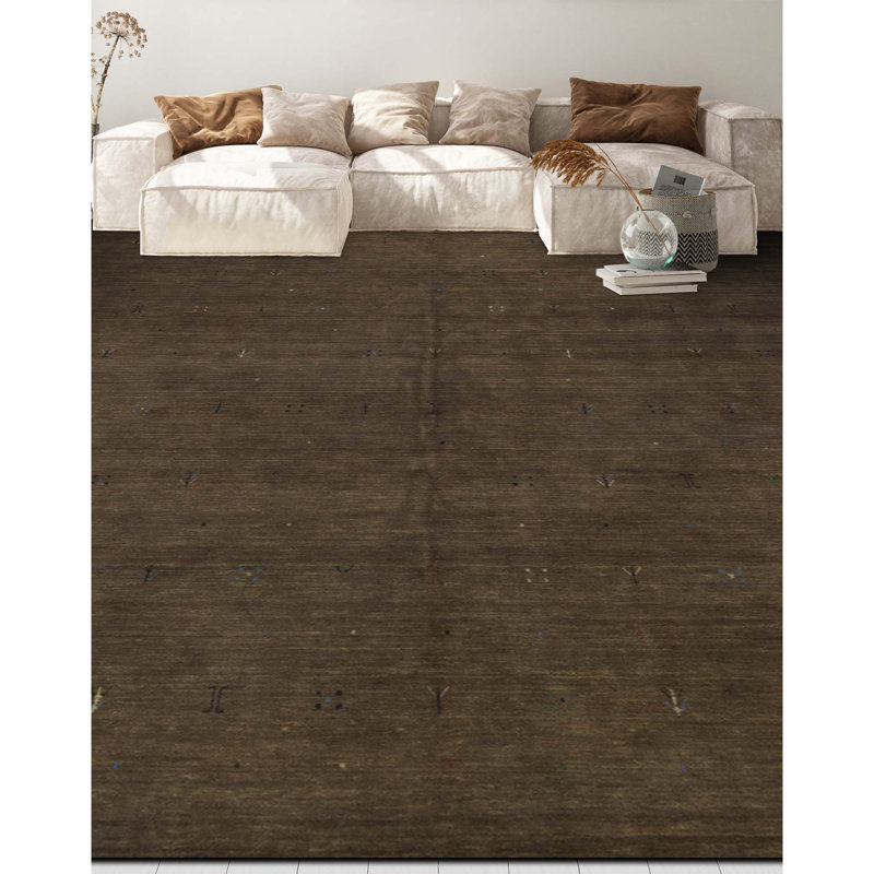 Gabbeh Wool Area Rug in Brown