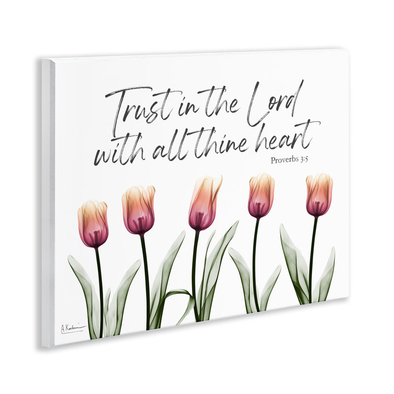 «Trust The Lord Tulips», art mural sur bois par Albert Koetsier