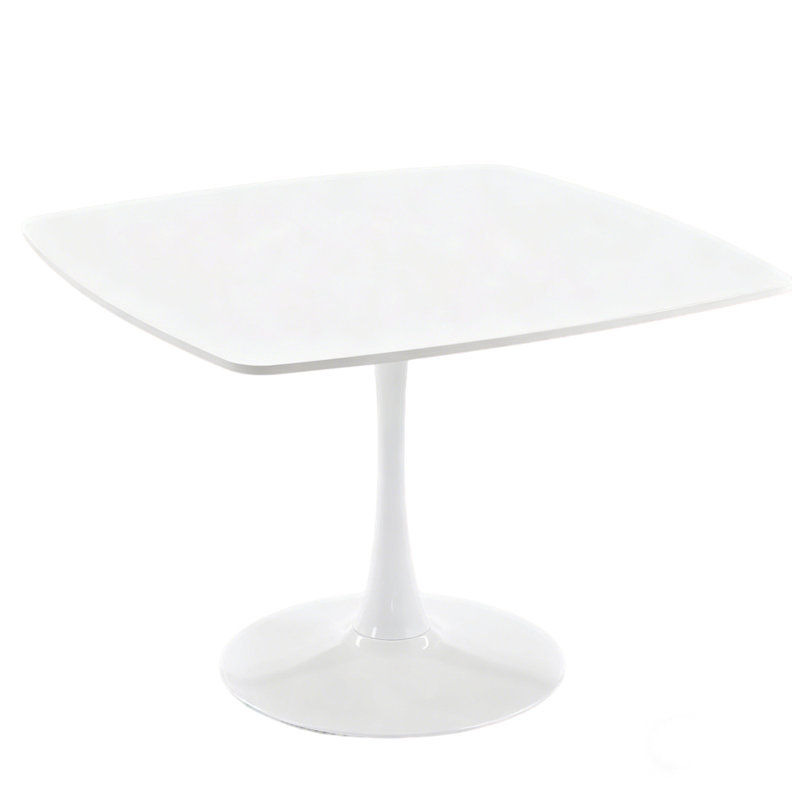 Dining Table For 4-6 People With Mdf Table Top, Pedestal Dining Table, End Table Leisure Coffee Table, White