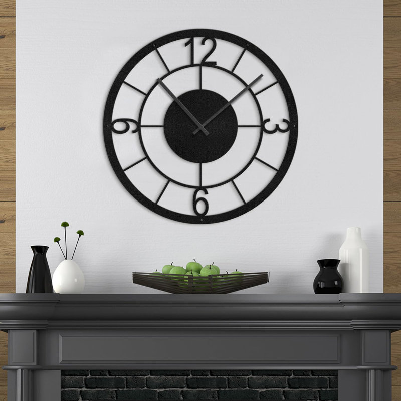 Metal Wall Clock, 16" W x 16" H
