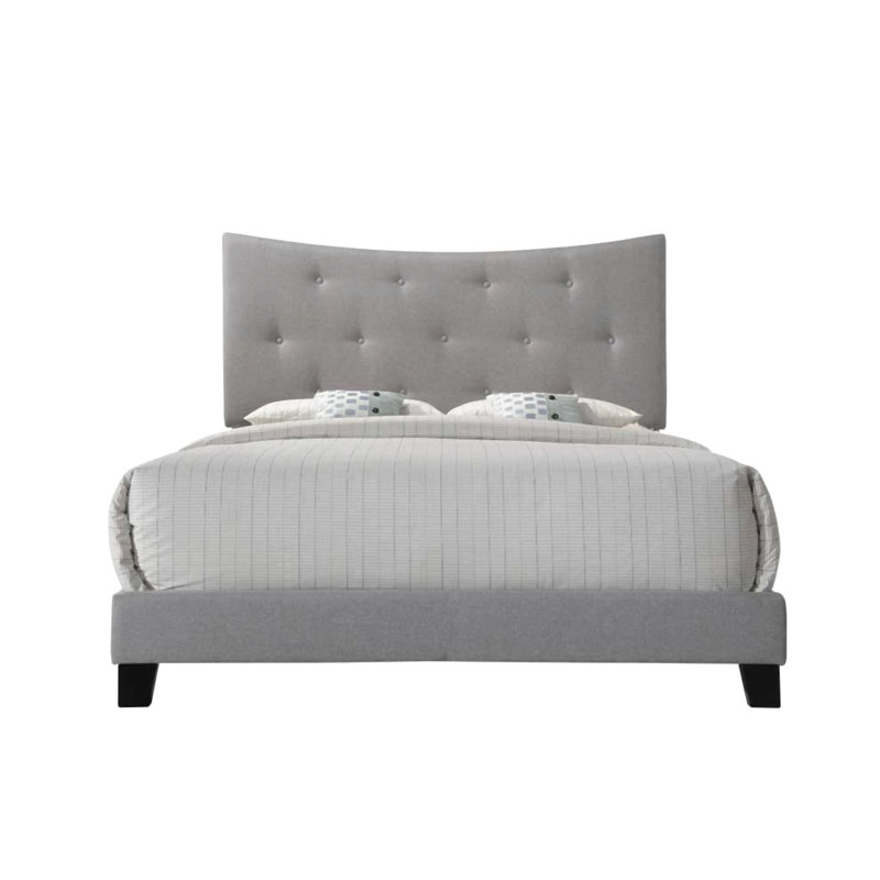Grand lit en tissu gris Venacha