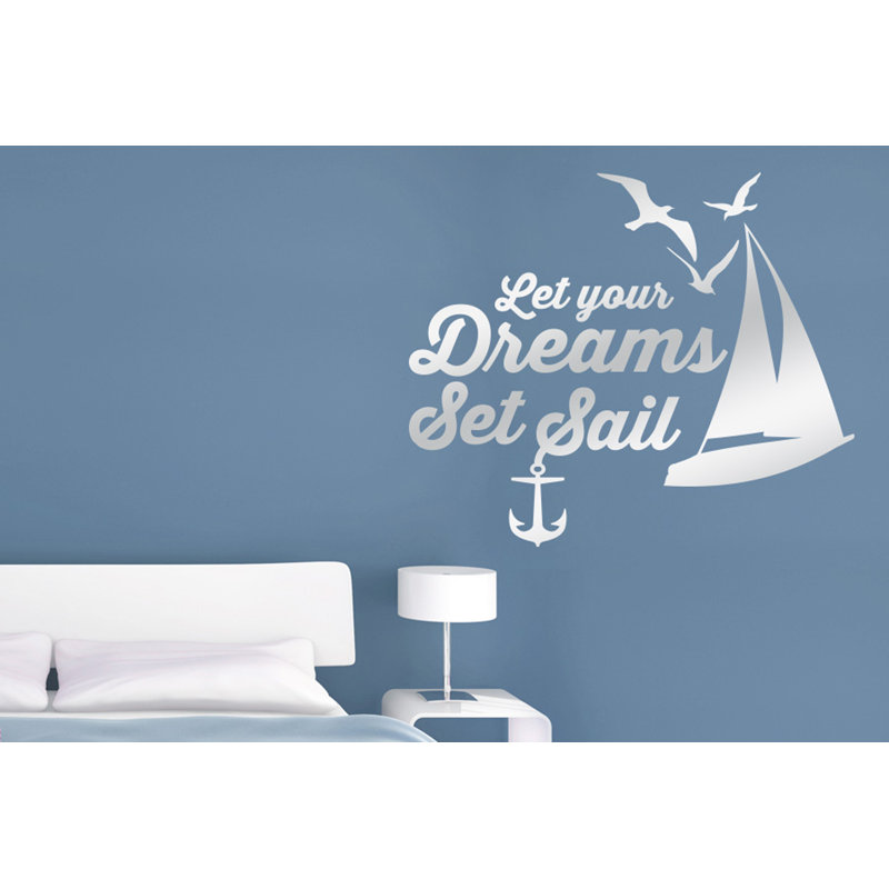 Nautical & Beach Wall Decal, Shiny Silver, Large