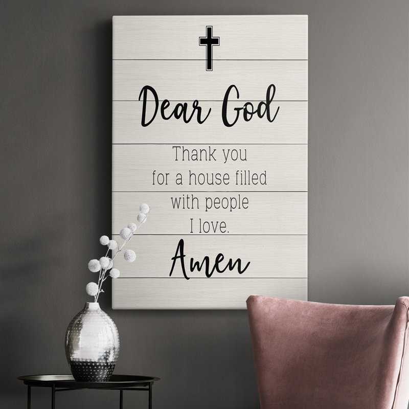 Toile tendue avec châssis Dear God - prêt à accrocher, H 18 po x l 12 po x P 1,5 po