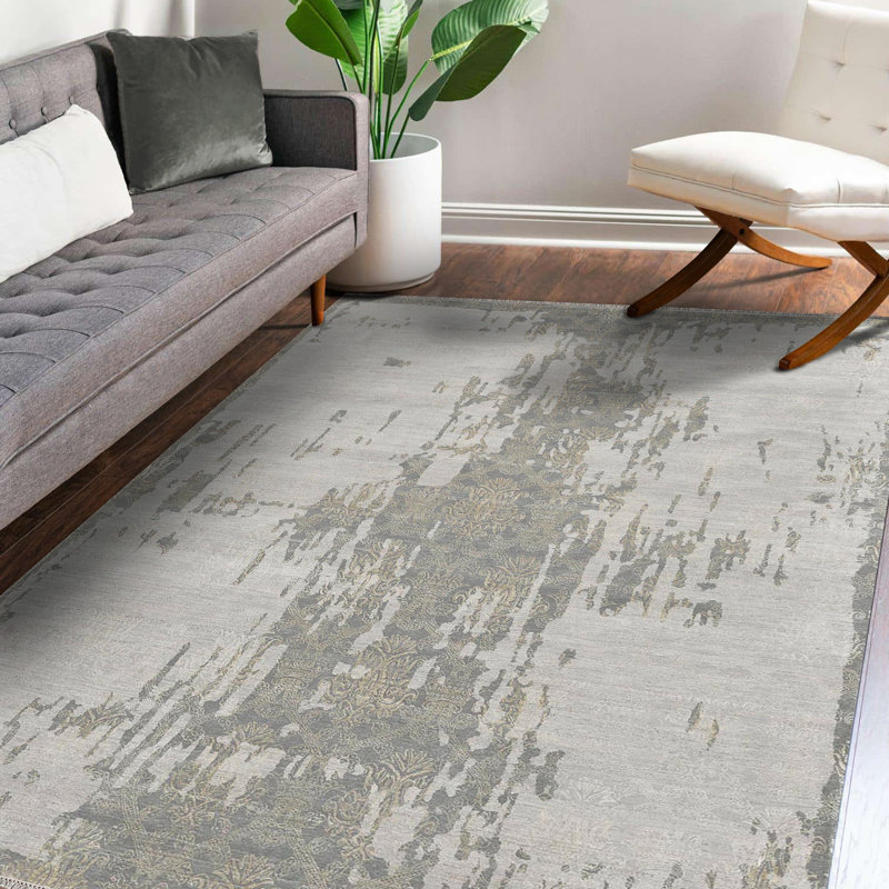 Pearl Geometric Area Rug in Gray, Rectangle 8' x 10'