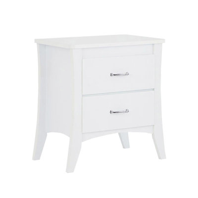 MDF Wooden Nightstand With 2 Drawers