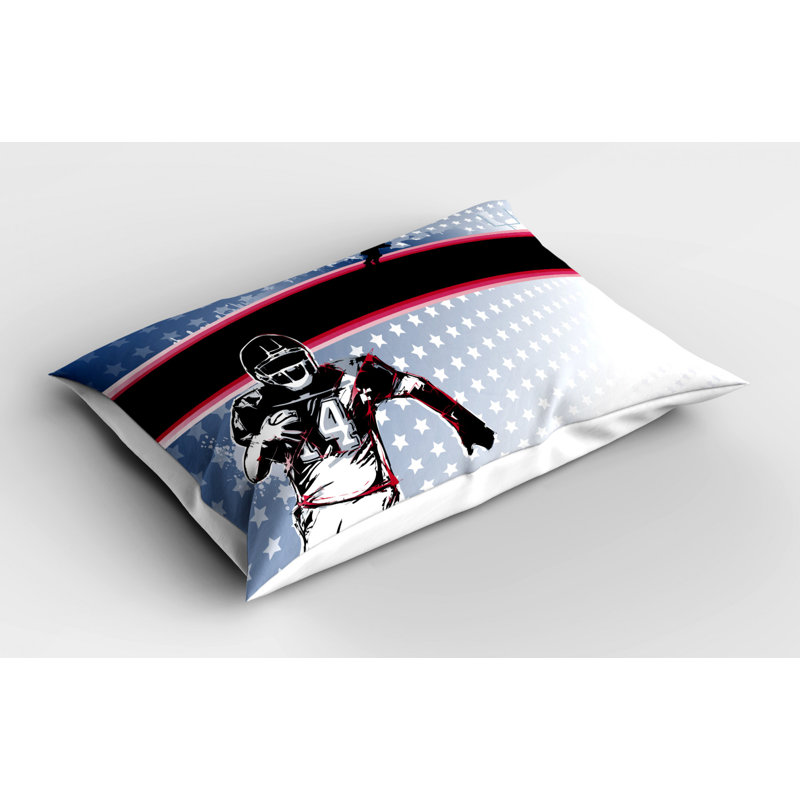 Black/Gray/Red Polyester Microfiber Piece Sham, Twin