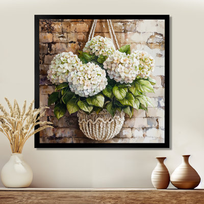 Hydrangeas In A Macrame II - Hydrangea, art mural sur toile