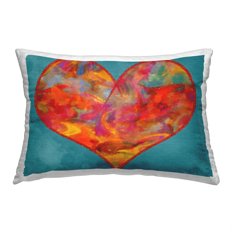 Coussin d'extérieur à motif moderne Modern Heart