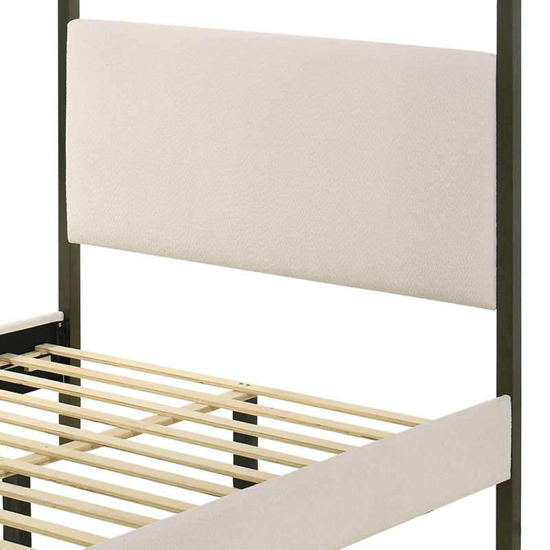 Sybill Vanilla Upholstered Canopy Bed, King