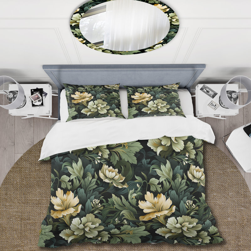 Ensemble de housse de couette Victorian Stealth Flowers  I, Housse de couette pour très grand lit et 2 très