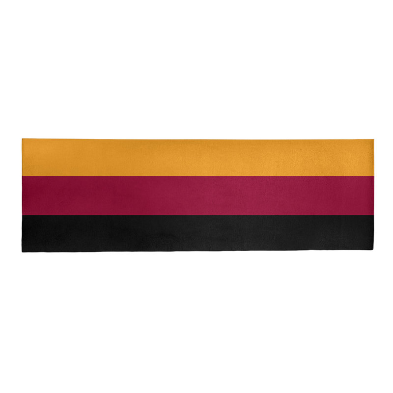 Tapis noir rayé/rouge/jaune, Tapis de couloir 2 pi 6 po x 8 pi