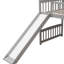 Lit mezzanine simple avec glissade, gris - moderne et élégant. Vaste espace de rangement stable. Conception pour la chambre à coucher-1205032892
