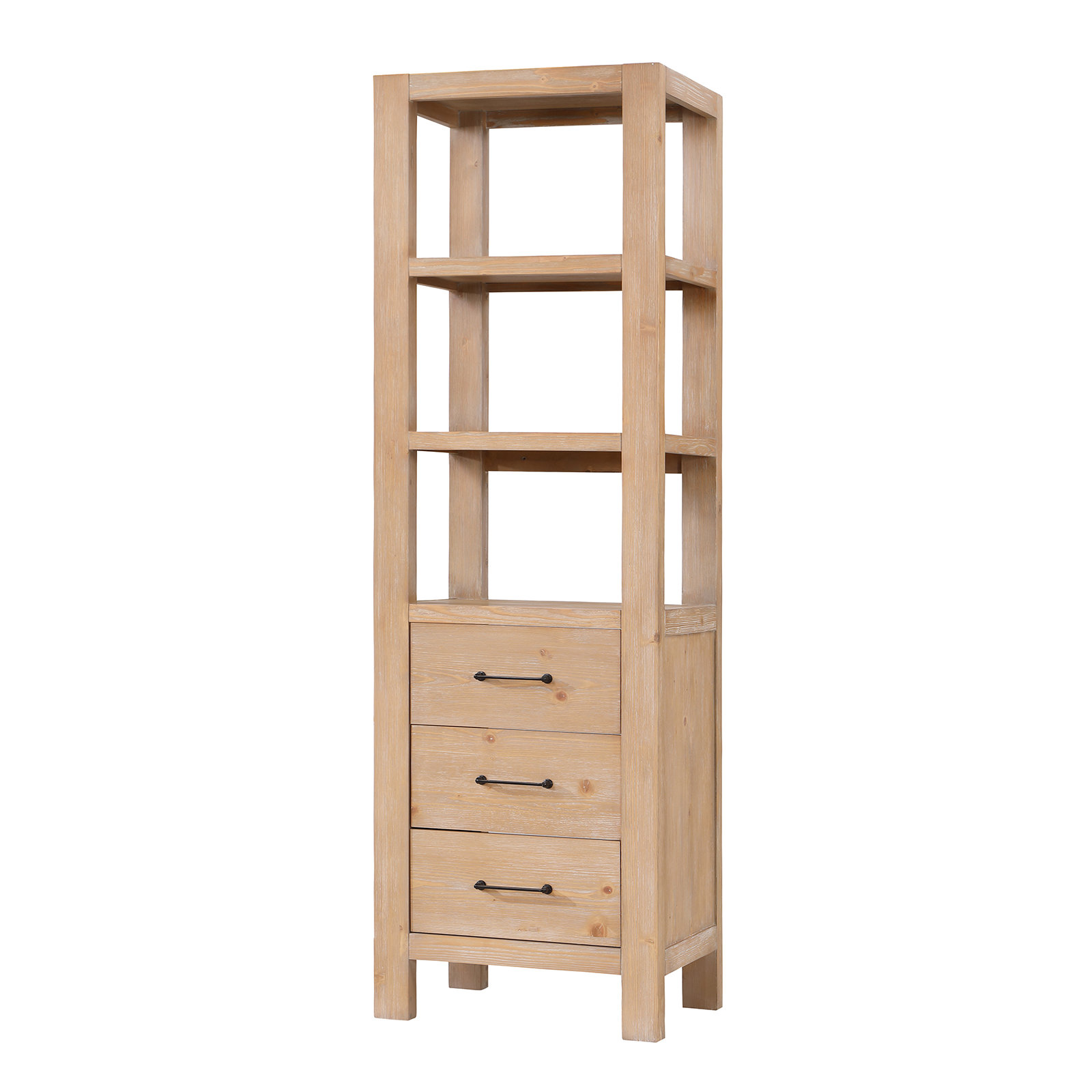 Moana Solid Wood Linen Cabinet, Brown